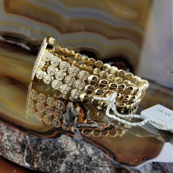New ADEE KAYE Gold Swarovski Crystal Watch - Picture 2 of 6